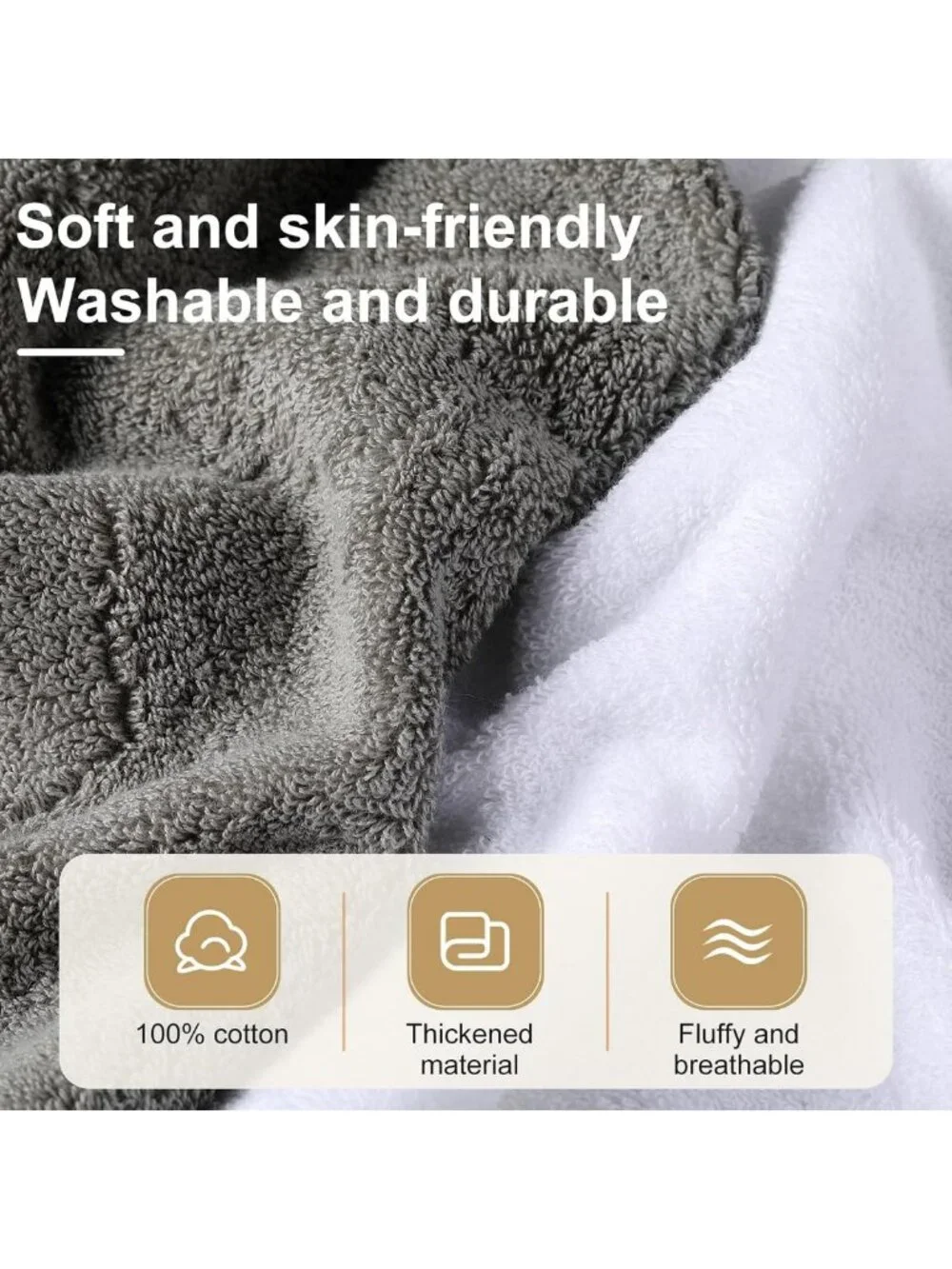 Couples Mr & Mrs Towel Set, 6 Pcs, Soft Grey & White, Perfect Wedding Gift